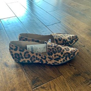 NWT a new day Leopard Print Suede Pointed Flats